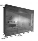 Duża szafa przesuwna Szafa Sino 260 z lustrem