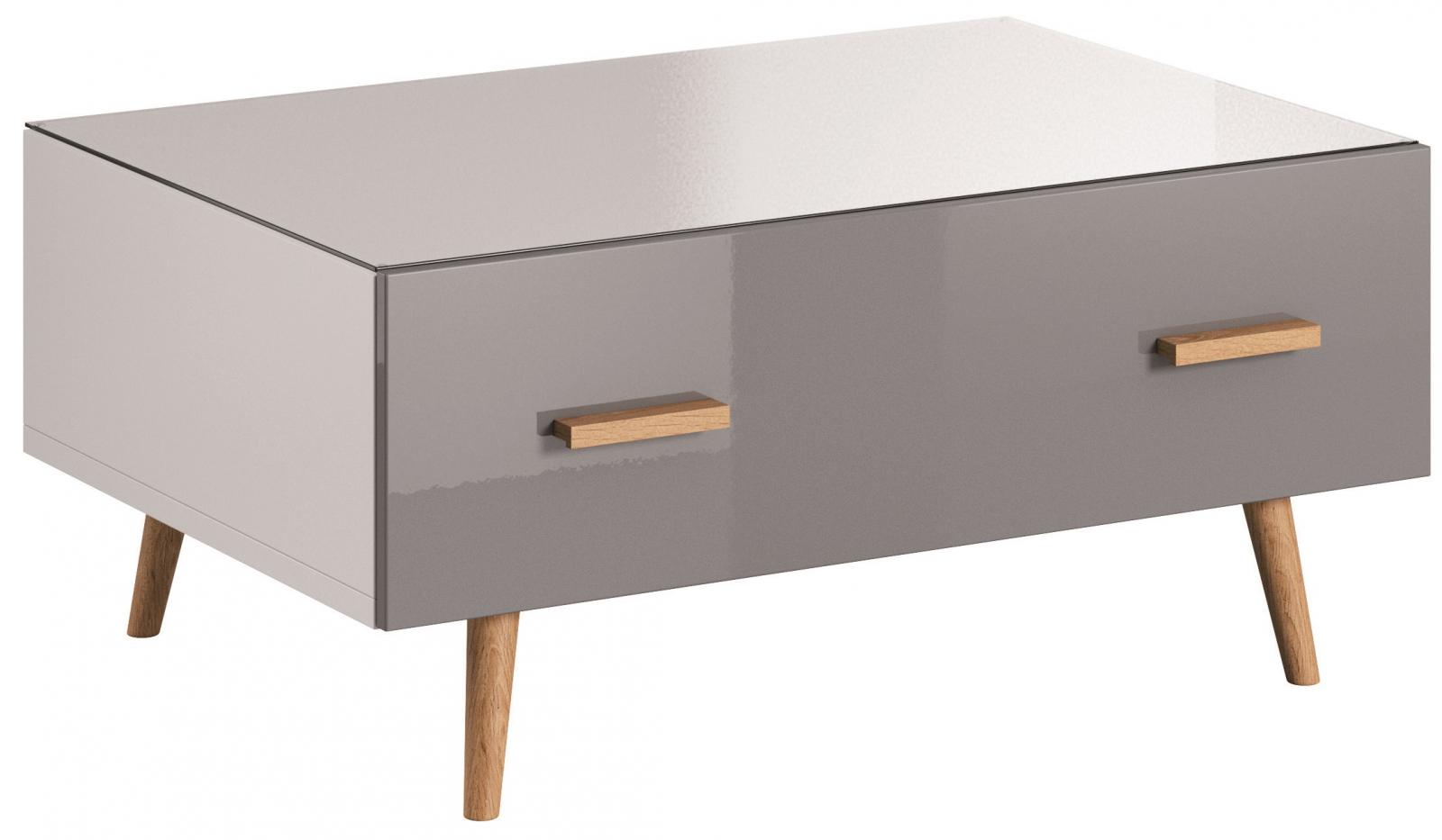 stolik kawowy brillo st szary na drewnianych nóżkach