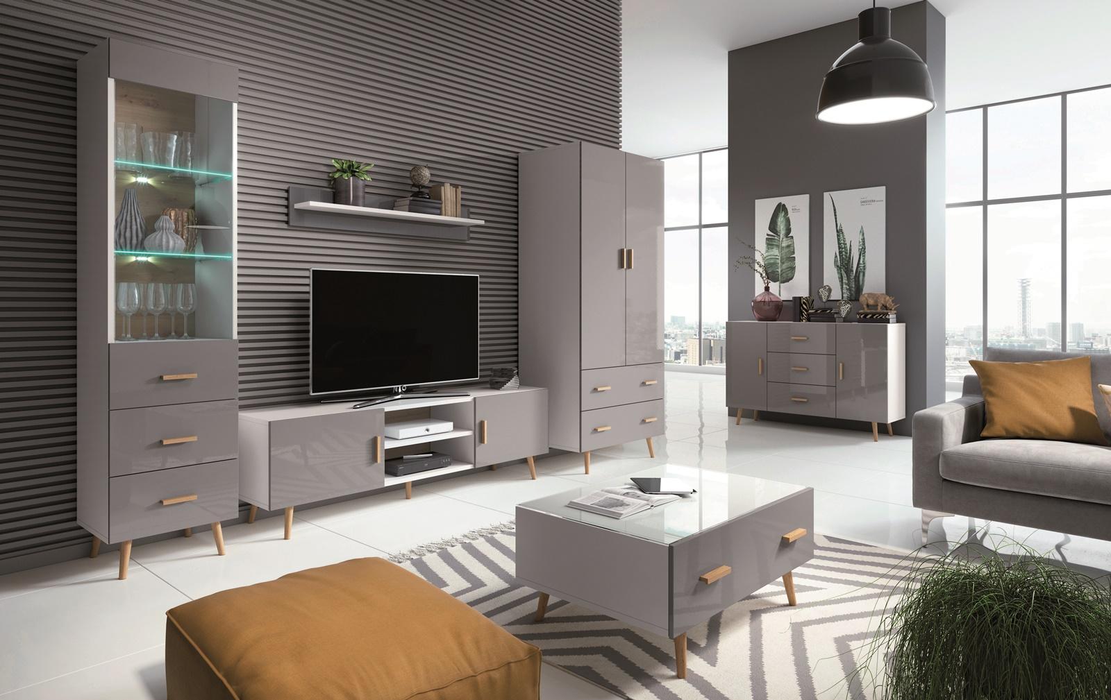 salon z szarymi meblami Brillo ST