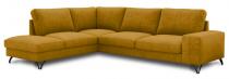 Musztardowy wypoczynek do salonu z funkcją spania Flavio lewy 283x214 cm