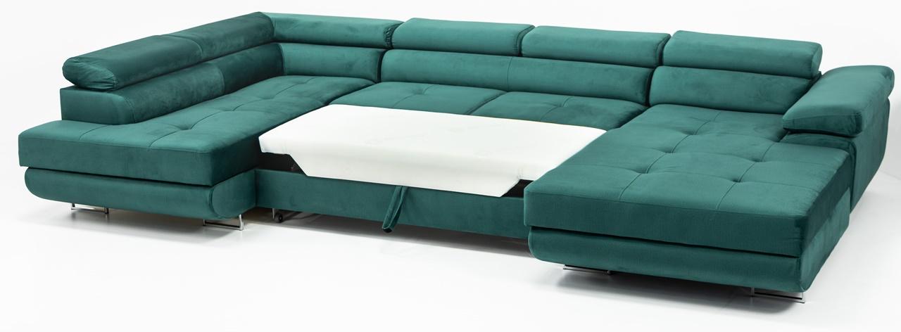 butelkowozielony dwustronny narożnik z funkcją spania