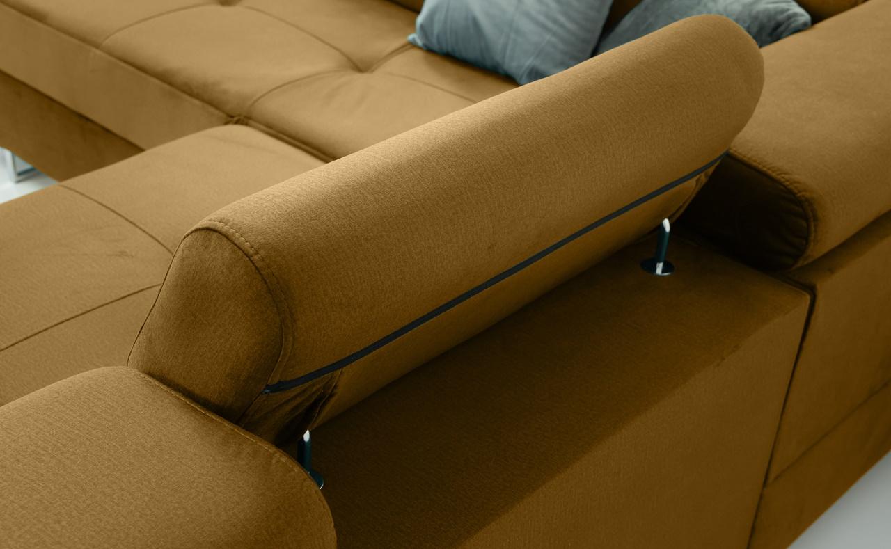 regulowane zagłówki żółtego narożnika Ukształtnego