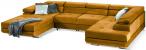Żółty narożnik duży w kształcie litery U Rodrigo 345x202 cm prawy