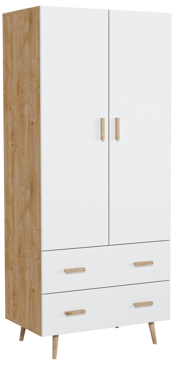 szafa ubraniowa biała drewniana Brillo S2D2S