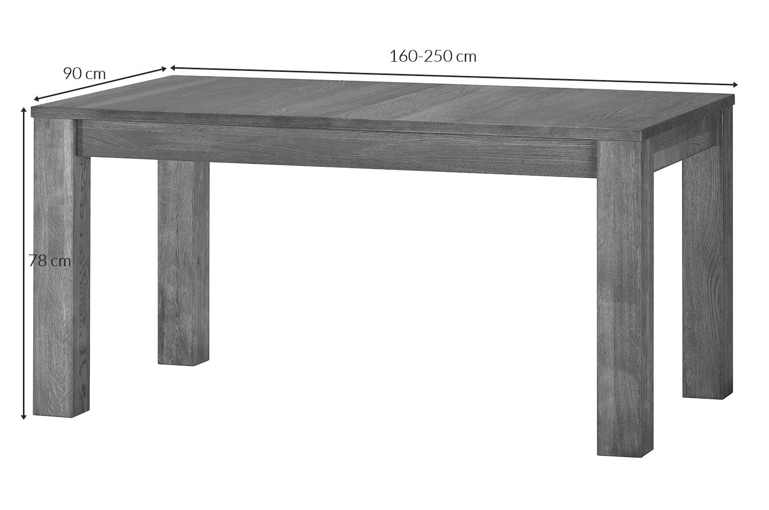 rozkładany stół Velvet 40 - wymiary