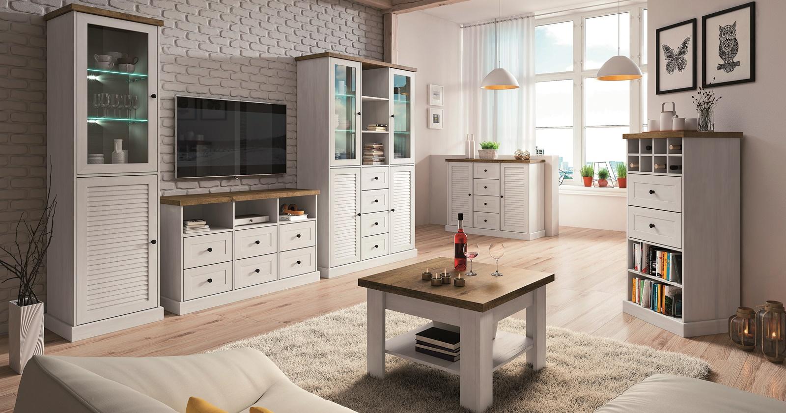 salon meble kolonialne z witryną boston W2S kolonialne seria boston gała meble