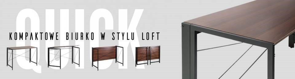 kompaktowe biurko w stylu loft quick unique meble