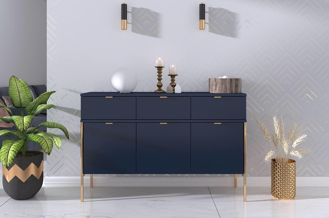Minimalistyczna komoda granatowa Polka - aranżacja