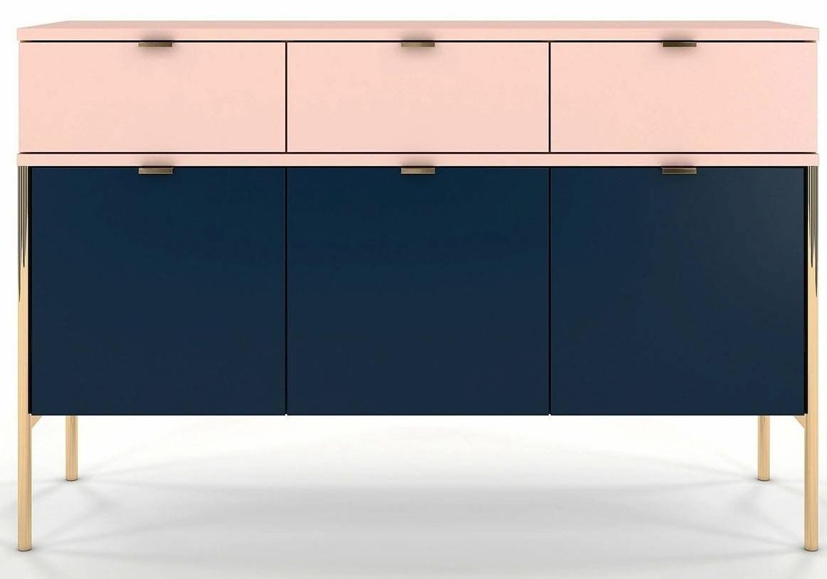 różowa granatowa komoda na złotych nóżkach Polka 