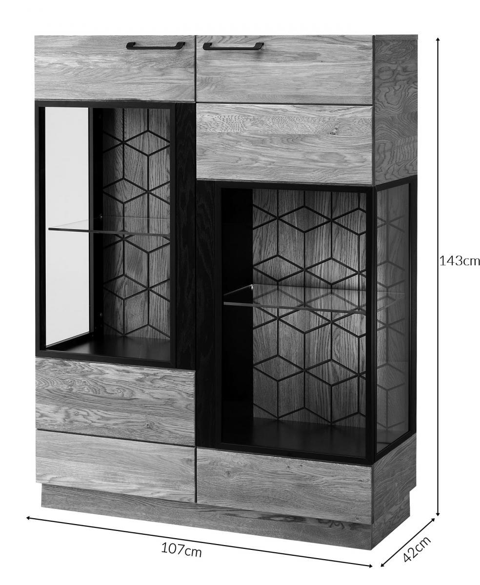 Mosaic 15 niska witryna dębowa - wymiary