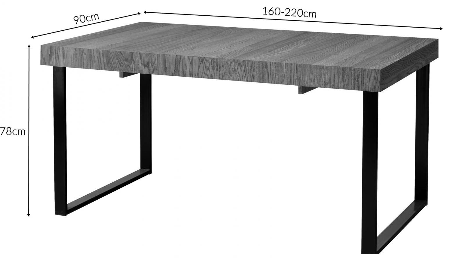 Mosaic 40 stół rozkładany z dębowym blatem - wymiary