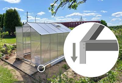 szklarnia ogrodowa z fundamentem i kotwami