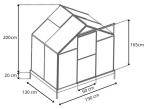 Mała szklarnia poliwęglanowa z aluminiowym stelażem 190x130cm