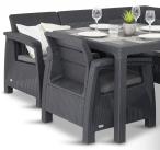 Corfu Fiesta Max Curver grafitowy zestaw ogrodowy obiadowy