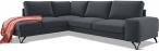 Ciemnoszary narożnik rozkładany welurowy Flavio lewy 283x214 cm Matt Velvet 97