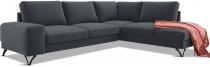Szary narożnik wypoczynkowy elegancki Flavio prawy 283x214 cm Matt Velvet 97