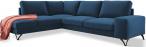 Granatowy narożnik rozkładany welurowy Flavio lewy 283x214 cm Matt Velvet 79