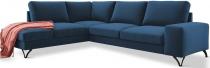 Granatowy narożnik rozkładany welurowy Flavio lewy 283x214 cm Matt Velvet 79