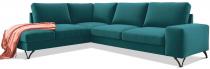 Petrol rogówka z funkcją spania welurowa Flavio lewy 283x214 cm Matt Velvet 77