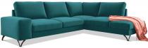 Petrol narożnik rozkładany z funkcją spania Flavio prawy 283x214 cm Matt Velvet 77