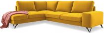 Żółty welurowy narożnik do salonu Flavio lewy 283x214 cm Matt Velvet 48