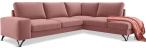 Ciemny róż narożnik do salonu rozkładany Flavio prawy 283x214 cm Matt Velvet 63