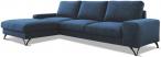Granatowy narożnik welurowy z funkcją spania Flavio II lewostronny 293x179 cm