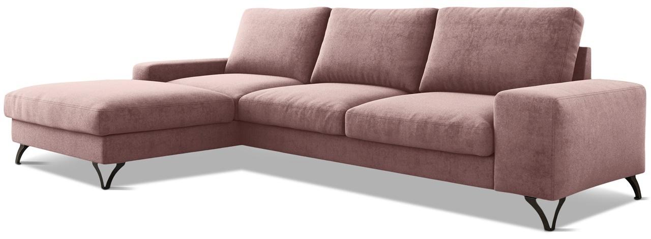 prawostronny różowy narożnik nowoczesny Flavio