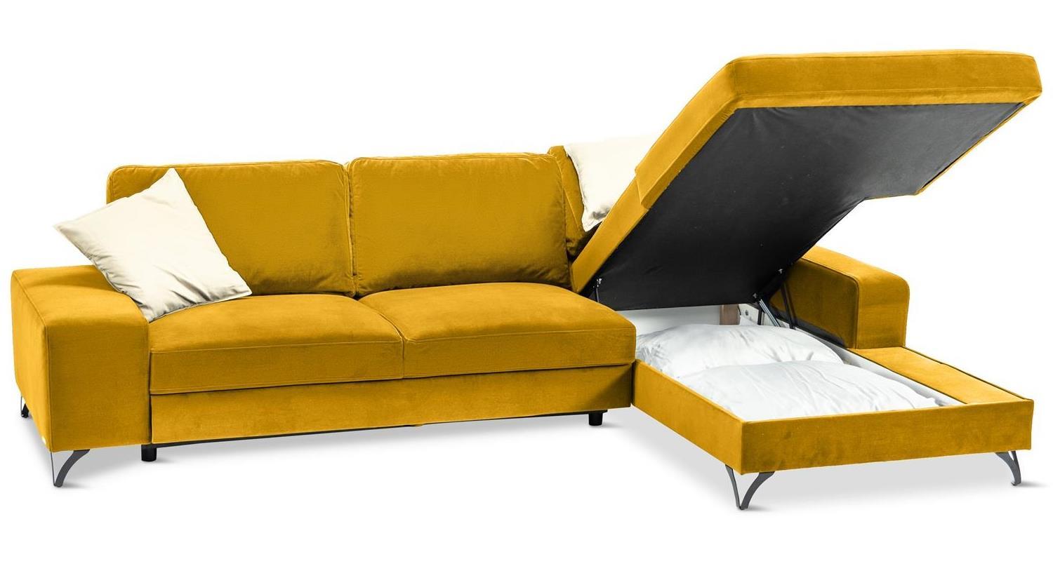 żółty narożnik prawostronny na czarnych nóżkach