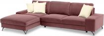 Narożnik rozkładany ciemny róż welur Flavio II lewostronny 293x179 cm Matt Velvet 63