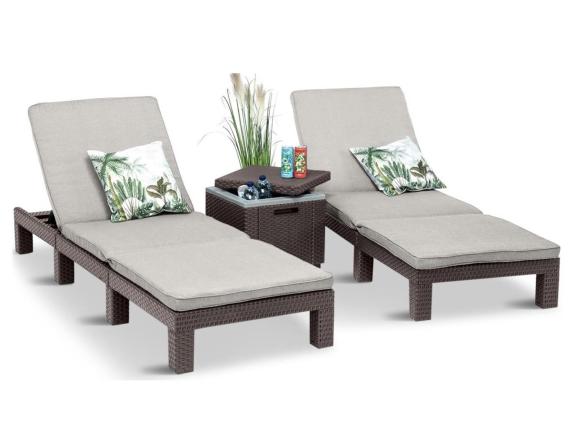 Sada lehátek se stolem-ledničkou 2DIC hnědé