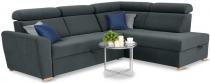 Ciemnoszary narożnik w kształcie litery L welurowy Riva 274x210 cm prawostronny