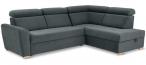 Ciemnoszary narożnik w kształcie litery L welurowy Riva 274x210 cm prawostronny