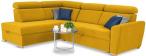 Żółty narożnik rozkładany welurowy w kształcie litery L Riva 274x210 cm lewostronny