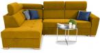 Żółty narożnik welurowy w kształcie litery L Riva 274x210 cm lewostronny