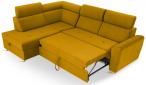 Żółty narożnik welurowy w kształcie litery L Riva 274x210 cm lewostronny