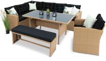 Pleciony zestaw ogrodowy z technorattanu Topiano Plus Yellow & Black