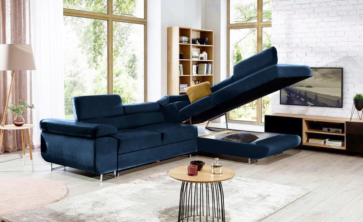 Duży pojemnik na pościel w narożniku