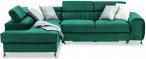 Butelkowozielony narożnik elegancki w kształcie litery L Laurence 275x205 cm lewostronny