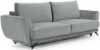 Jasnoszara welurowa sofa 250cm rozkładana na nóżkach Megis Monolith 84