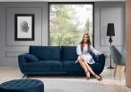 Granatowa sofa z funkcją spania Megis Monolith 77