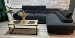 Ciemny wypoczynek do salonu nowoczesny Laurence 275x205 cm Matt Velvet 97 prawostronny