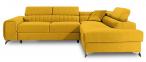 Żółta kanapa w nowoczesnym stylu Laurence 275x205 cm Matt Velvet 48 prawy