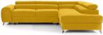 Żółta kanapa w nowoczesnym stylu Laurence 275x205 cm Matt Velvet 48 prawy