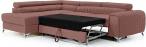 Brudny róż narożnik welurowy z funkcją spania Laurence 275x205 cm Matt Velvet 63 lewy