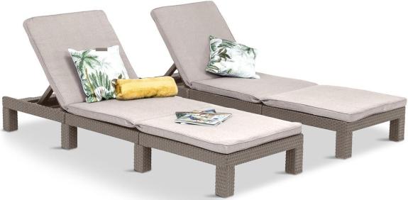 Sada zahradních lehátek Daytona cappucino