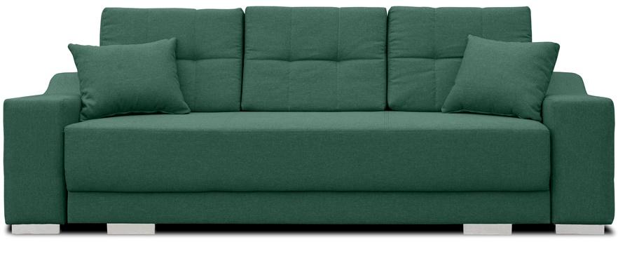 butelkowozielona sofa z funkcją rozkładania do salonu