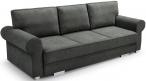 Ciemna klasyczna kanapa do salonu 256cm Bukiet Monolith 92 ciemnoszary