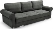 Ciemna klasyczna kanapa do salonu 256cm Bukiet Monolith 92 ciemnoszary