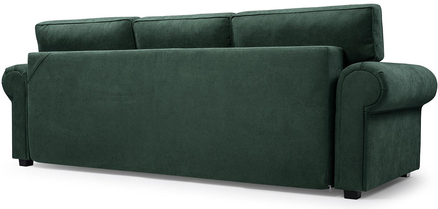 wolnostojąca butelkowozielona kanapa welurowa